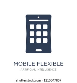 Mobile flexible display icon.Trendy flat vector Mobile flexible display icon on white background from Artificial Intelligence, Future Technology collection, vector illustration can be use for web