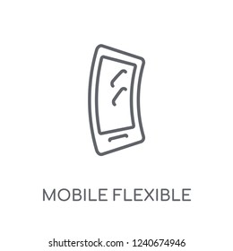 Mobile flexible display linear icon. Modern outline Mobile flexible display logo concept on white background from Artificial Intellegence and Future Technology collection.