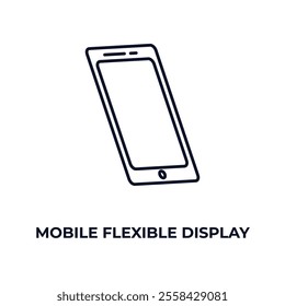 mobile flexible display outline icon. Linear vector from ai and tech concept. Thin line mobile flexible display icon isolated on white background