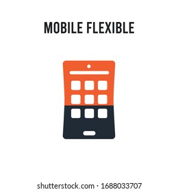 Mobile flexible display vector icon on white background. Red and black colored Mobile flexible display icon. Simple element illustration sign symbol EPS