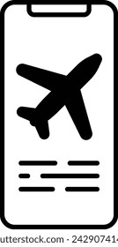 Mobile Flight glyph and line vector illustration