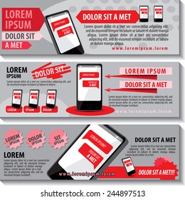 Mobile Flyer Template Set - Vector Illustration, Graphic Design, Editable For Your Design