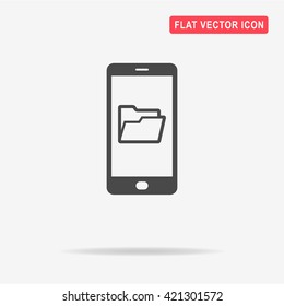 Mobile folder icon. Vector concept illustration for design.