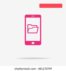 Mobile folder icon. Vector concept illustration for design.