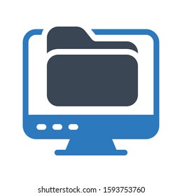 mobile folder vector glyph color icon 