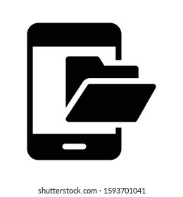 mobile folder vector  glyph flat icon  