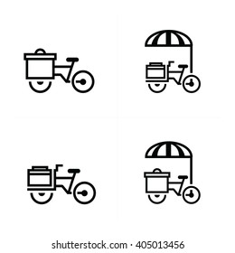 Mobile food bicycle icons