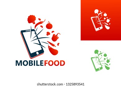 Mobile Food Logo Template Design Vector, Emblem, Design Concept, Creative Symbol, Icon