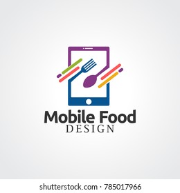 mobile food logo vector,icon, and element for business