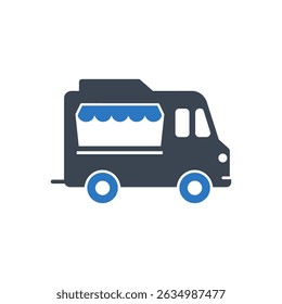 Mobile Food Service Icon Isolated On White Background