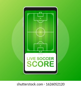 Mobile football soccer. Mobile sport play match. Online soccer game with live mobile app.
