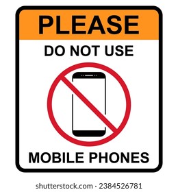 Mobile forbidden icon, no use phone sign, ban smartphone label vector illustration .