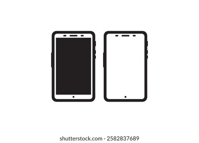 mobile frame vector silhouette isolated in white background