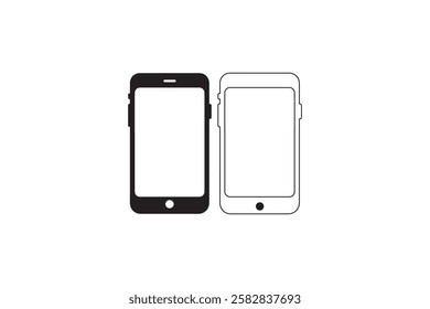 mobile frame vector silhouette isolated in white background