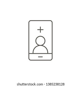 Mobile, friend, add vector icon. Element of simple icon for websites, web design, mobile app, info graphics. Thick line icon for website design and development