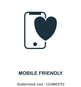 Mobile Friendly icon. Line style icon design. UI. Illustration of mobile friendly icon. Pictogram isolated on white. Ready to use in web design, apps, software, print