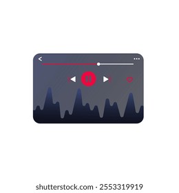 Mobile friendly music player with gradient accents and intuitive buttons, supporting track navigation and playlist management for a seamless audio experience.