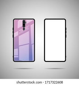 Mobile front and back view illustration.