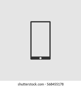 Mobile gadget icon flat. Black pictogram on grey background. Vector illustration symbol