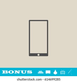 Mobile gadget icon flat. Grey pictogram on light background. Vector illustration symbol and bonus button real estate, ottoman, vase, tv, fishing rod