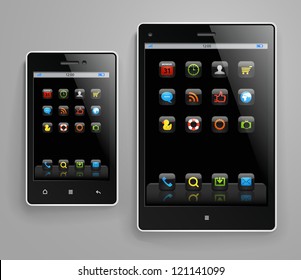 Mobile gadgets with color icons