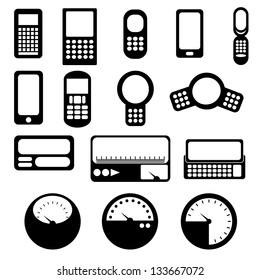 Mobile and gage icon, vector format