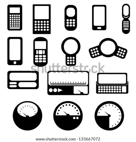 Mobile and gage icon, vector format