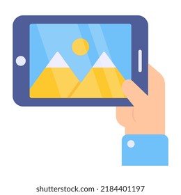 Icono de galería móvil aislado en fondo blanco