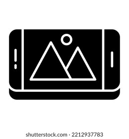 Mobile gallery icon isolated on white background