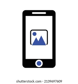 Icono de Galería móvil .Colección de símbolos de teléfono y teléfono móvil. Simple ilustración vectorial plana para el diseño de su sitio web, logotipo, aplicación, interfaz de usuario.