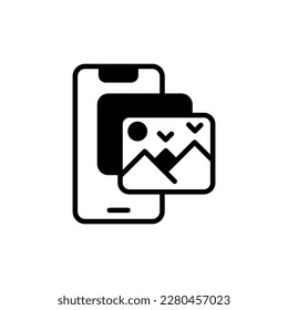 Icono de Galería móvil en vector. Ilustración