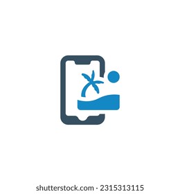 Mobile gallery icon vector illustration