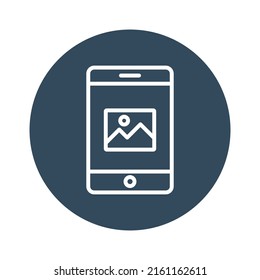 Mobile gallery Vector icon which is suitable for commercial work and easily modify or edit it

