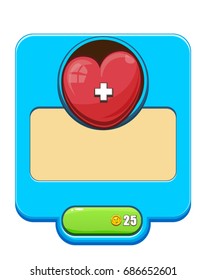 Mobile Game Assets - Pop Up Window -Life refill - Easy to Use