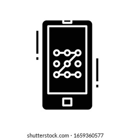 Mobile game black icon, concept illustration, vector flat symbol, glyph sign.