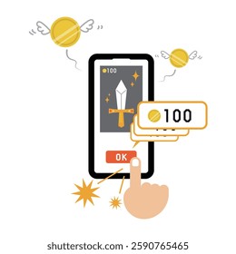 Mobile game charge image illustration material