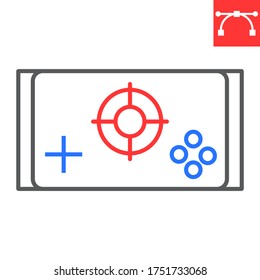 Mobile game color line icon, video games and smartphone, mobile gaming sign vector graphics, editable stroke linear icon, eps 10