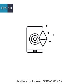 Mobile game concept outline icon Vector illustration