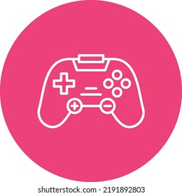 Mobile Game Console line circle icon vector image. Can also be used for web apps, mobile apps and print media.