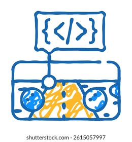 mobile game development doodle icon sketch vector. mobile game development sign. isolated symbol illustration