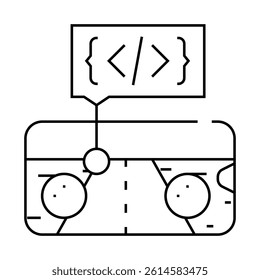 mobile game development line icon vector. mobile game development sign. isolated contour symbol black illustration