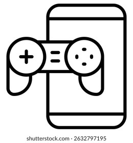 Mobile Game icon Black and white outline vector