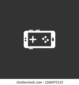 Mobile game icon vector. Mobile game sign on black background. Mobile game icon for web and app