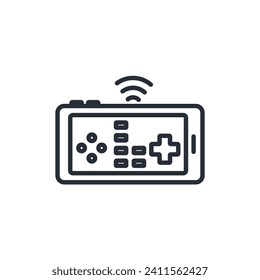 mobile game icon. vector.Editable stroke.linear style sign for use web design,logo.Symbol illustration.
