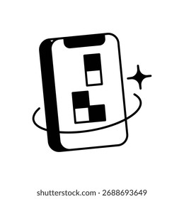 Icono de juego móvil con fondo blanco Vector Ilustración de stock