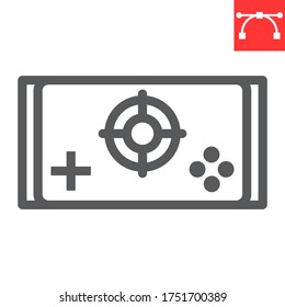 Mobile game line icon, video games and smartphone, mobile gaming sign vector graphics, editable stroke linear icon, eps 10