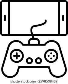 Mobile Game Line Vector Icon Design