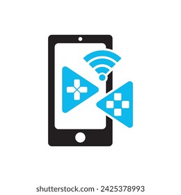 Mobile game logo symbol icon, vector illustration design