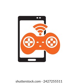 Mobile game logo symbol icon, vector illustration design