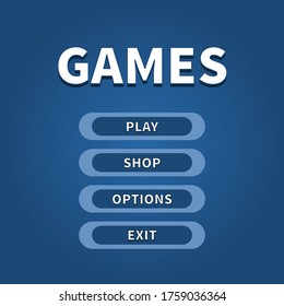 Mobile game menu theme vector design.